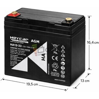 Bater�a Heycar HA12-33 | 12 Voltios 33 Amperios AGM